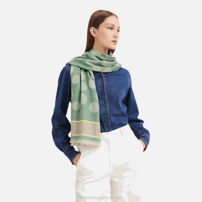 Longchamp 6DPZ993 grama/luz verde homens estola coleção primavera/verão 2023