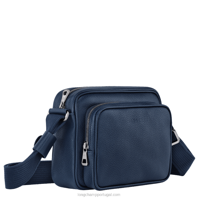 Longchamp 6DPZ1118 marinha homens Bolsa para câmera Le Foulonne s
