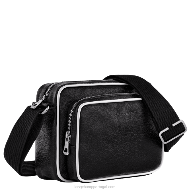 Longchamp 6DPZ1124 Preto branco homens Bolsa para câmera Le Folonne