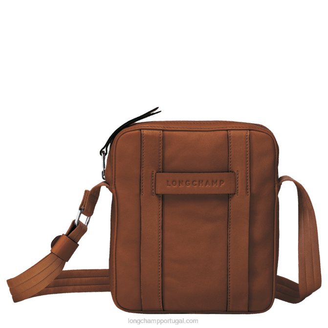 Longchamp 6DPZ1125 conhaque homens bolsa tiracolo 3d xs