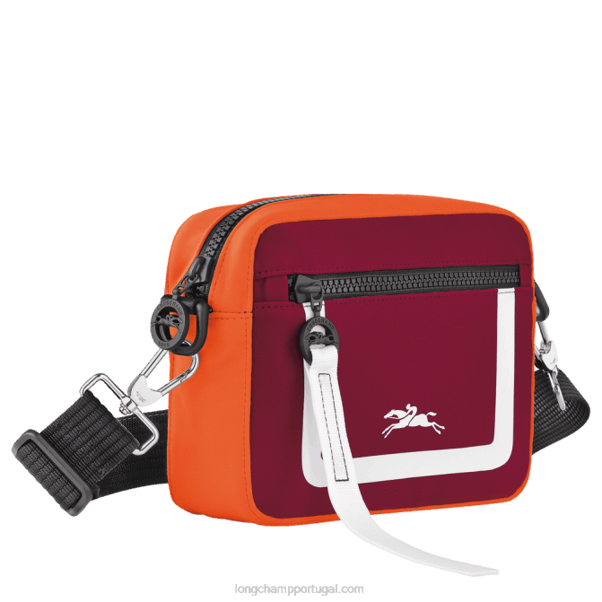 Longchamp 6DPZ335 laranja/vinho homens bolsa para câmera le pliage collection s
