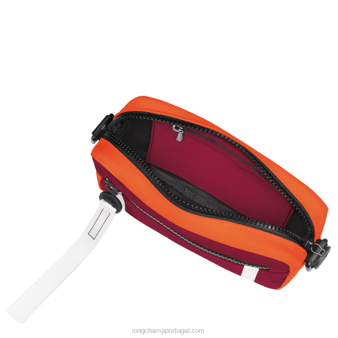 Longchamp 6DPZ335 laranja/vinho homens bolsa para câmera le pliage collection s
