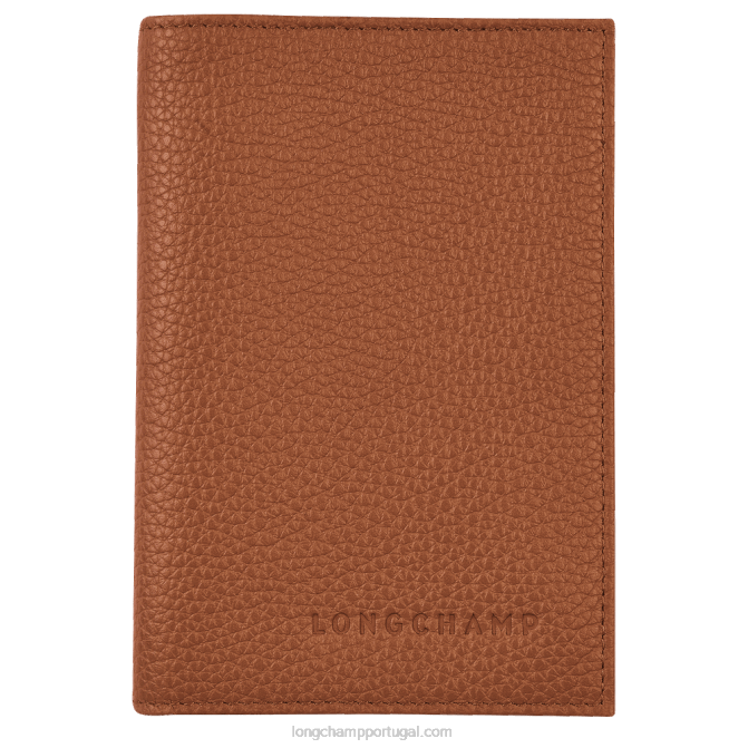 Longchamp 6DPZ726 caramelo homens Capa para passaporte Le Foulonne