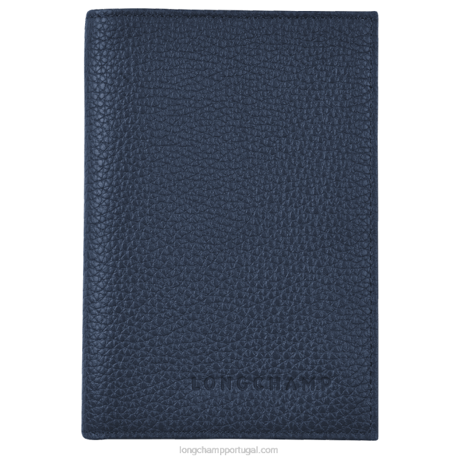 Longchamp 6DPZ730 marinha homens Capa para passaporte Le Foulonne