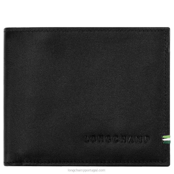 Longchamp 6DPZ1127 preto homens carteira sur seine