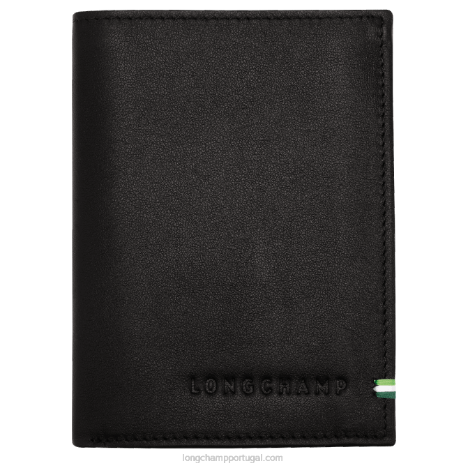 Longchamp 6DPZ1129 preto homens carteira sur seine