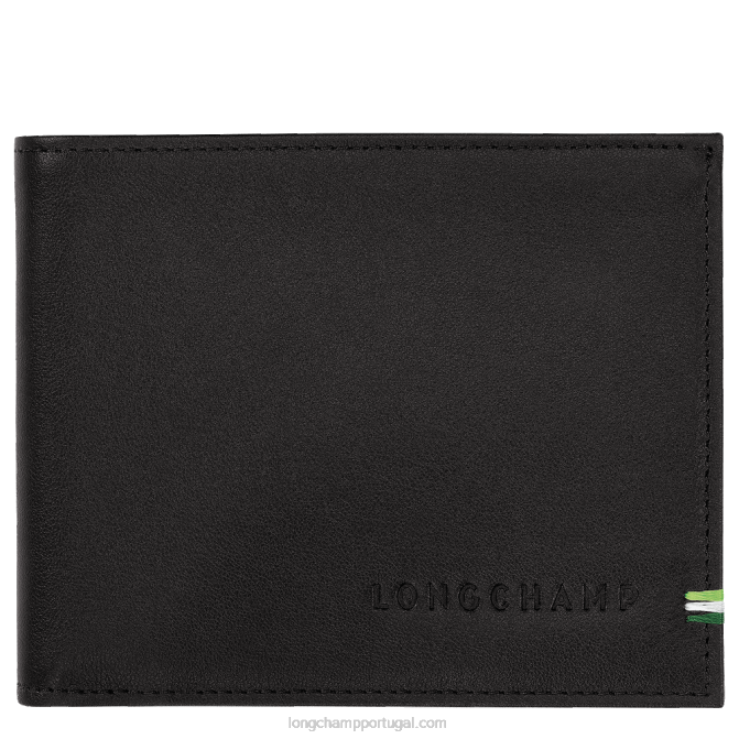Longchamp 6DPZ17 preto homens carteira sur seine