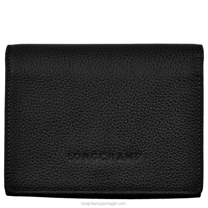 Longchamp 6DPZ595 preto homens carteira Le Foulonne