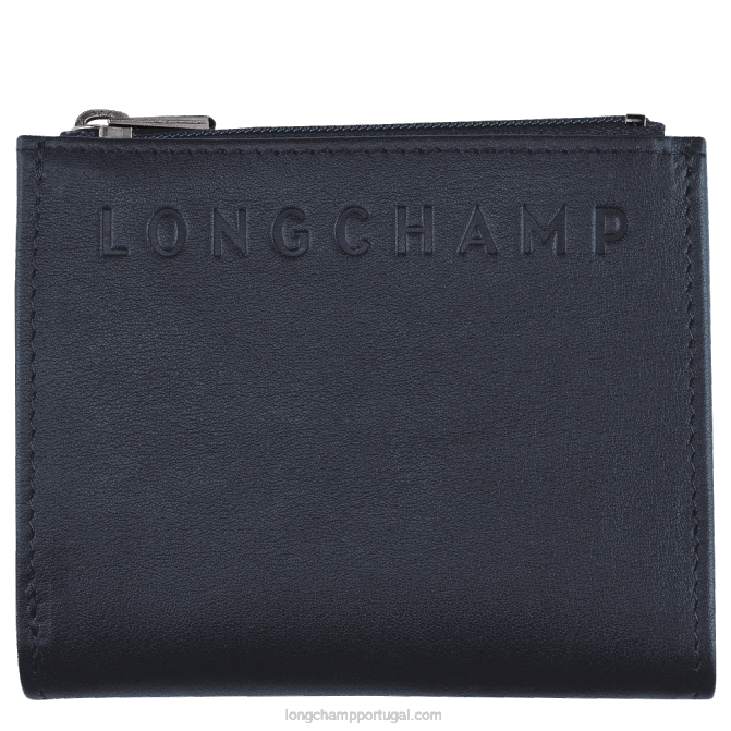 Longchamp 6DPZ626 azul da meia noite homens carteira 3d
