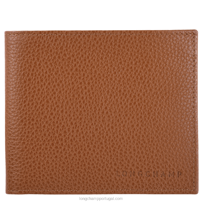 Longchamp 6DPZ629 caramelo homens carteira Le Foulonne