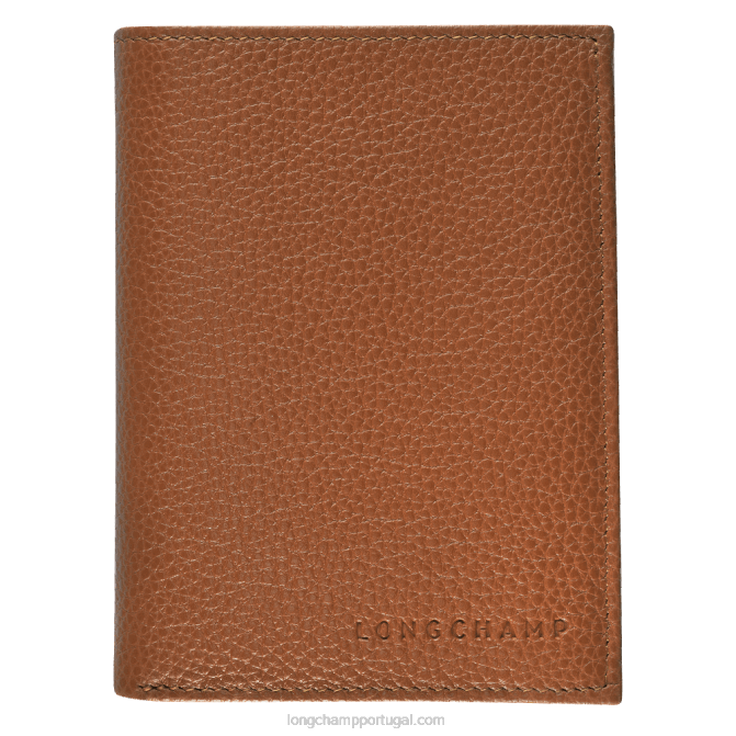 Longchamp 6DPZ632 caramelo homens carteira Le Foulonne