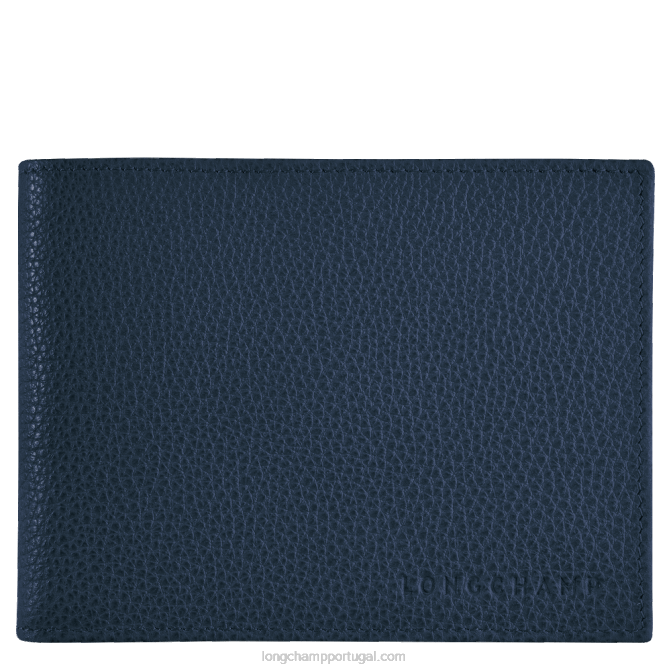 Longchamp 6DPZ634 marinha homens carteira Le Foulonne