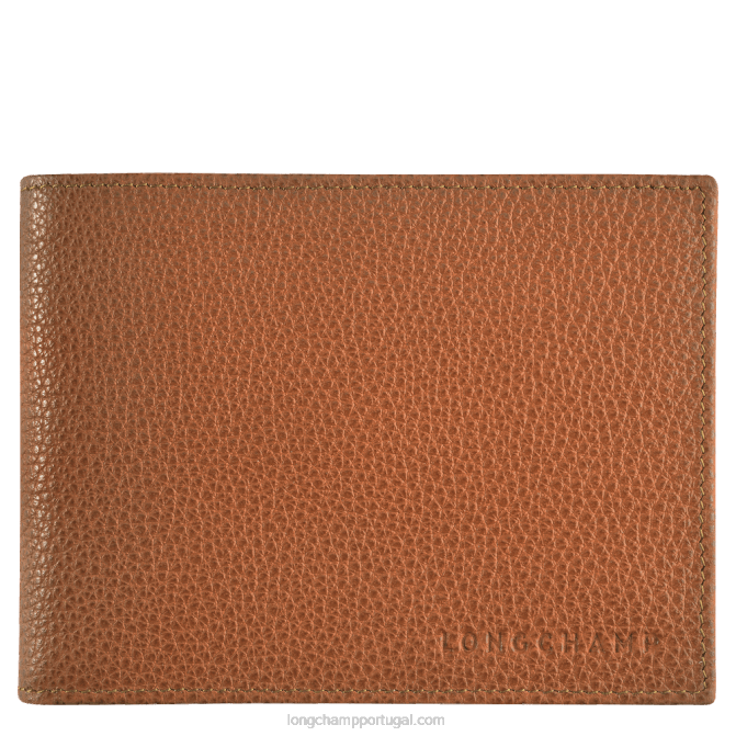 Longchamp 6DPZ635 caramelo homens carteira Le Foulonne