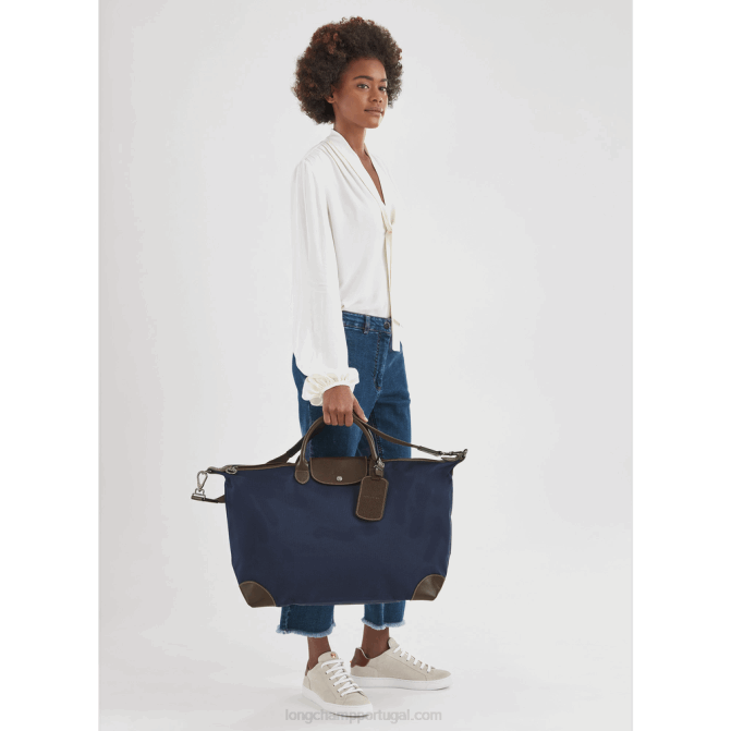 Longchamp 6DPZ770 azul homens bolsa de viagem boxford s