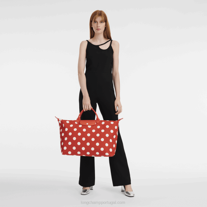 Longchamp 6DPZ782 laranja homens mala de viagem coleção le pliage s