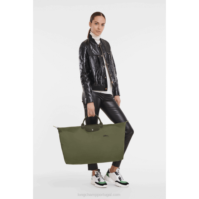 Longchamp 6DPZ794 floresta homens mala de viagem verde le pliage m