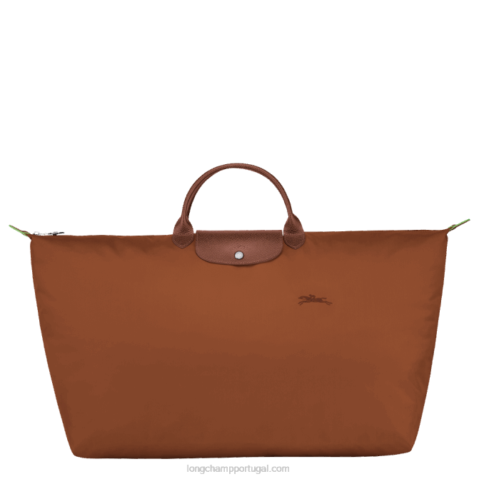 Longchamp 6DPZ795 conhaque homens mala de viagem verde le pliage m