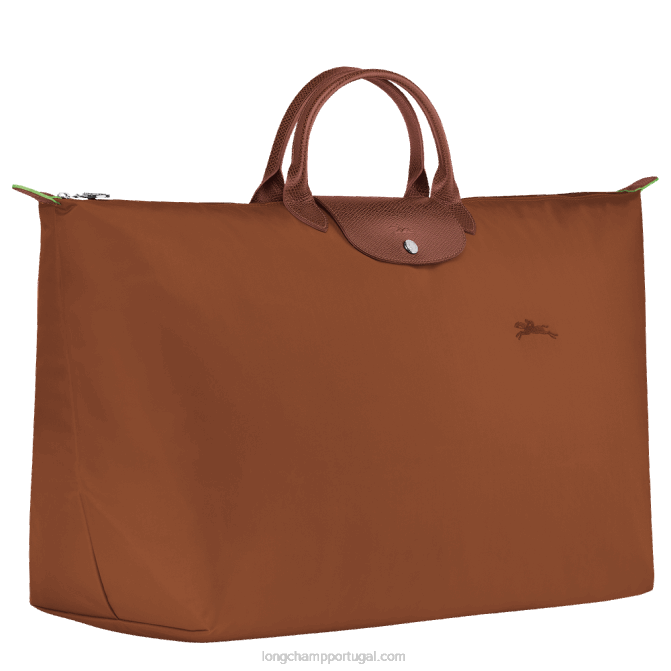 Longchamp 6DPZ795 conhaque homens mala de viagem verde le pliage m