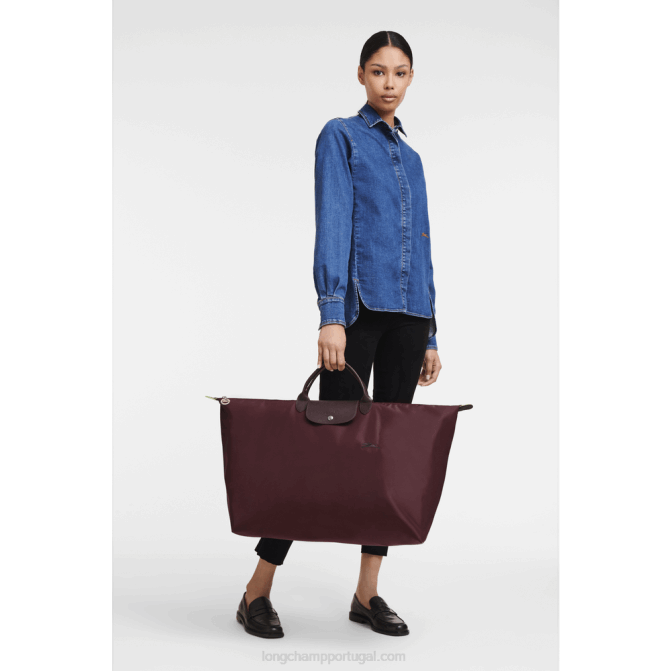 Longchamp 6DPZ797 marinha homens mala de viagem verde le pliage m