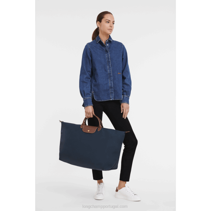 Longchamp 6DPZ815 marinha homens mala de viagem original le pliage m
