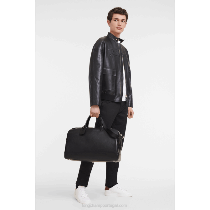 Longchamp 6DPZ823 preto homens bolsa de viagem Le Foulonne m