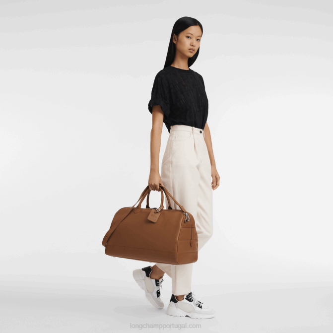 Longchamp 6DPZ825 caramelo homens bolsa de viagem Le Foulonne m
