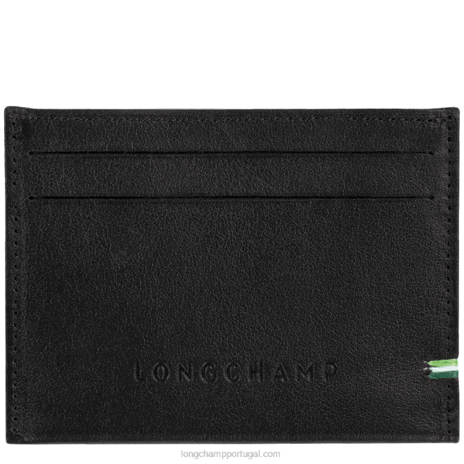 Longchamp 6DPZ1132 preto homens titular do cartão sur seine