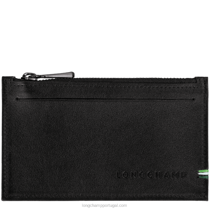 Longchamp 6DPZ1133 preto homens porta moedas sur seine