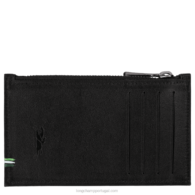 Longchamp 6DPZ1133 preto homens porta moedas sur seine