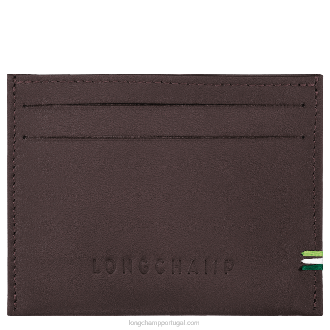 Longchamp 6DPZ18 moca homens titular do cartão sur seine