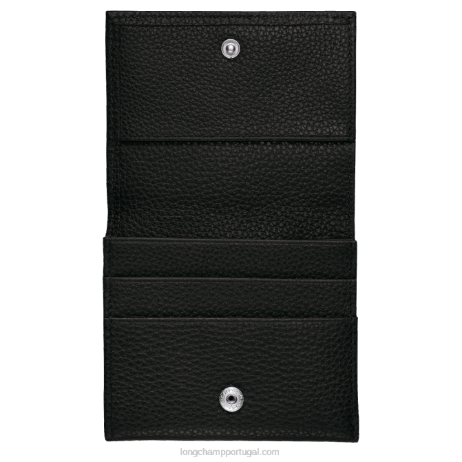 Longchamp 6DPZ542 preto homens porta-moedas Le Folonne