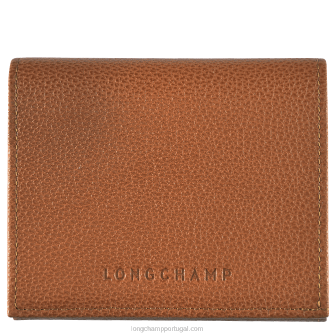 Longchamp 6DPZ543 caramelo homens porta-moedas Le Folonne