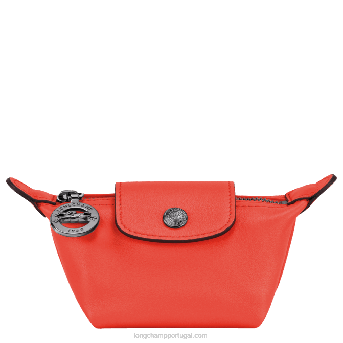 Longchamp 6DPZ545 laranja homens porta moedas le pliage xtra