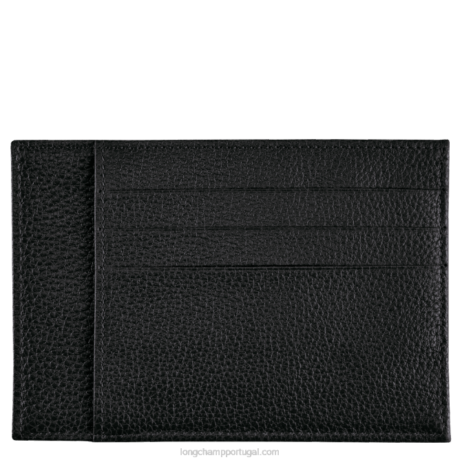 Longchamp 6DPZ650 preto homens titular do cartão lefolonne