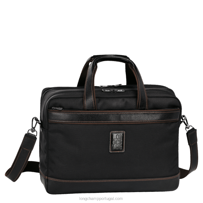 Longchamp 6DPZ1096 preto homens maleta boxford l