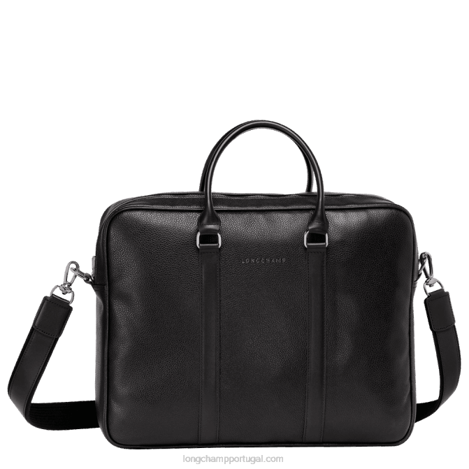 Longchamp 6DPZ1100 preto homens pasta Le Foulonne m