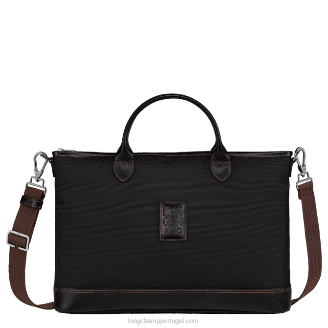Longchamp 6DPZ464 preto homens maleta boxford f