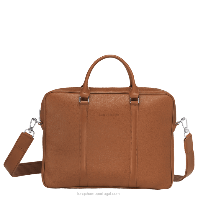 Longchamp 6DPZ477 caramelo homens maleta le FOulonne xs