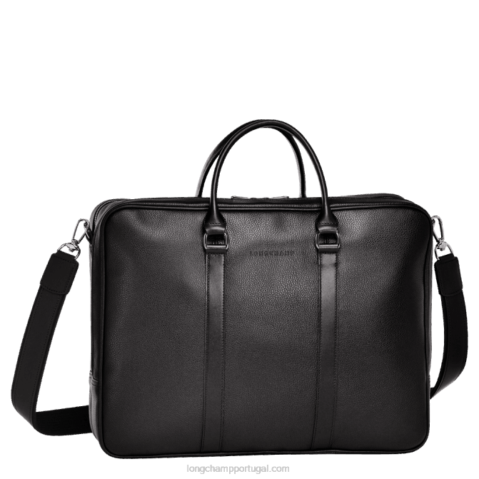 Longchamp 6DPZ481 preto homens pasta le foulonne l