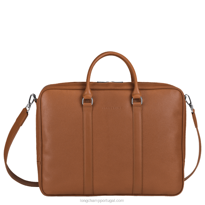 Longchamp 6DPZ482 caramelo homens pasta le foulonne l