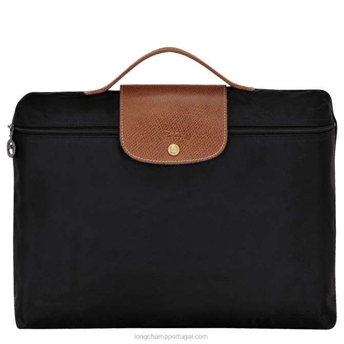 Longchamp 6DPZ485 preto homens pasta original le pliage s