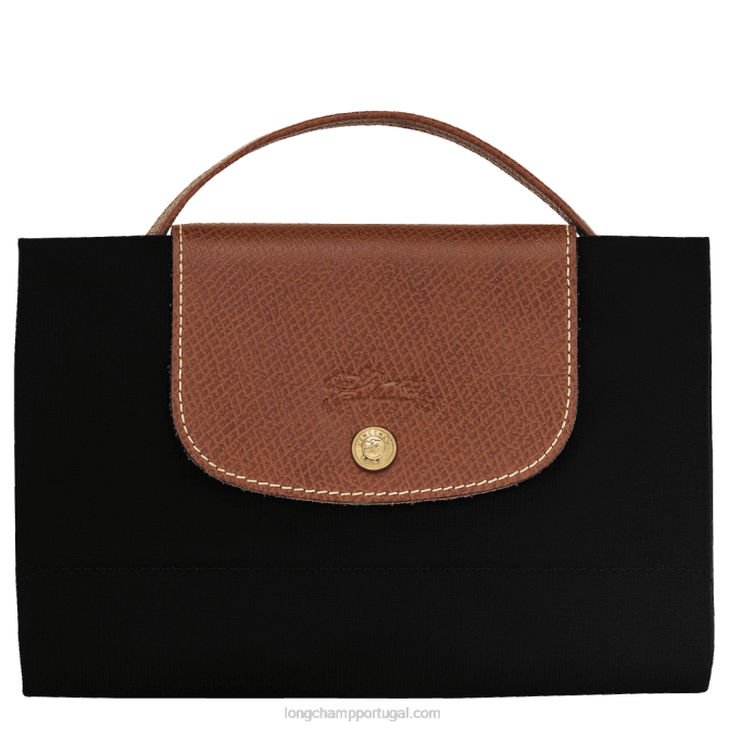 Longchamp 6DPZ485 preto homens pasta original le pliage s