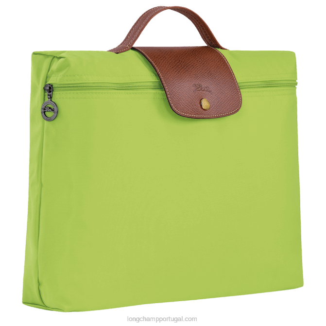 Longchamp 6DPZ486 luz verde homens pasta original le pliage s