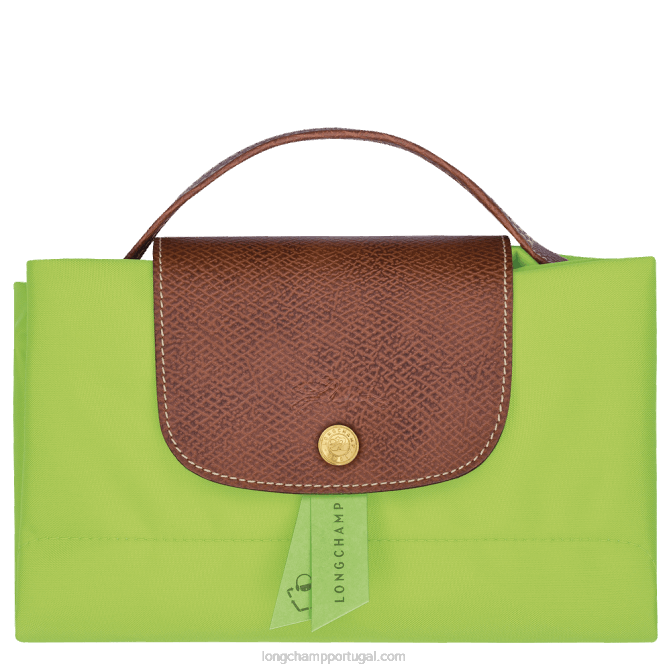 Longchamp 6DPZ486 luz verde homens pasta original le pliage s