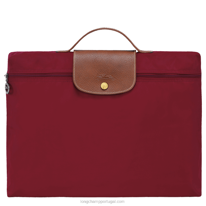 Longchamp 6DPZ487 vermelho homens pasta original le pliage s