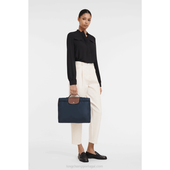 Longchamp 6DPZ488 marinha homens pasta original le pliage s