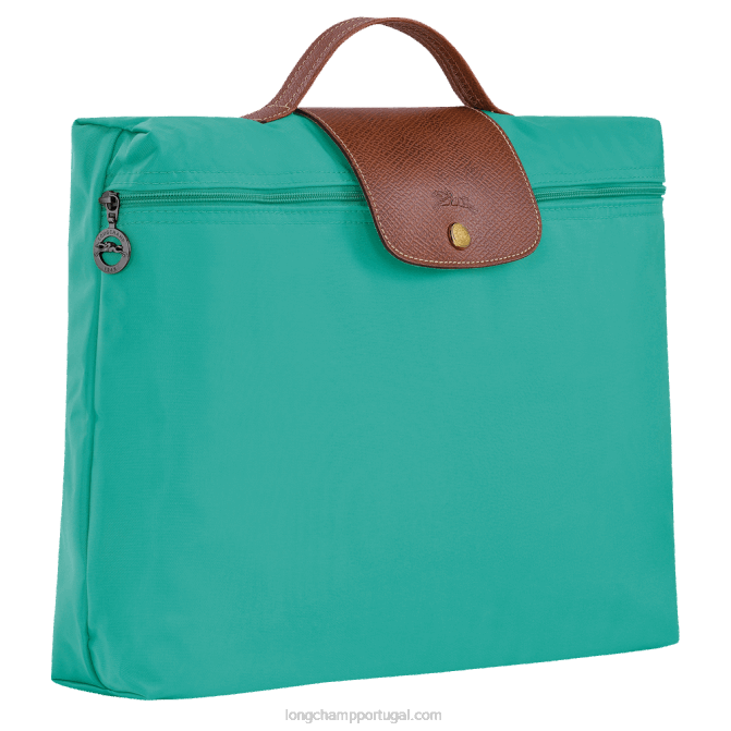 Longchamp 6DPZ489 turquesa homens pasta original le pliage s