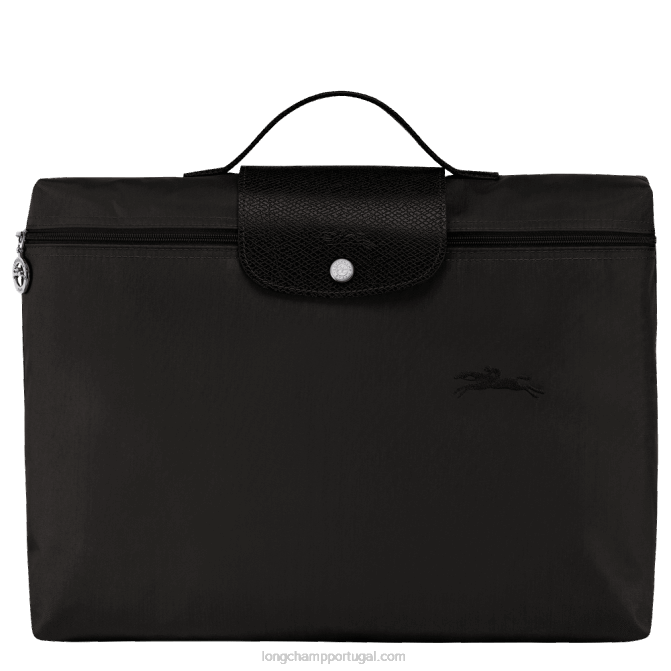 Longchamp 6DPZ492 preto homens le pliage pasta de documentos verde