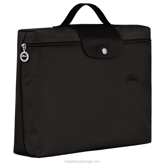 Longchamp 6DPZ492 preto homens le pliage pasta de documentos verde