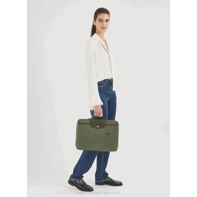 Longchamp 6DPZ493 floresta homens le pliage pasta de documentos verde